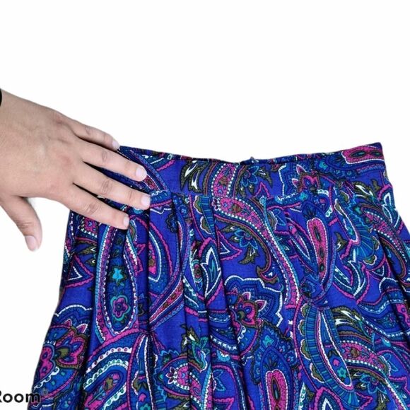 Vintage Boho Paisley Print Side Pockets Skirt - Picture 7 of 16